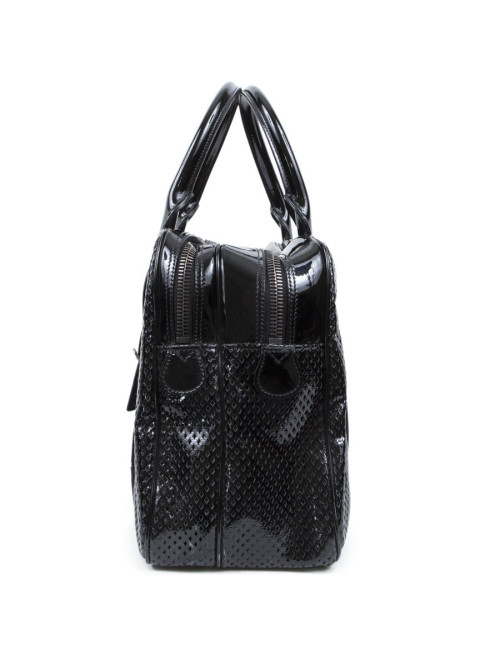 BURBERRY black painted perforated leather bag