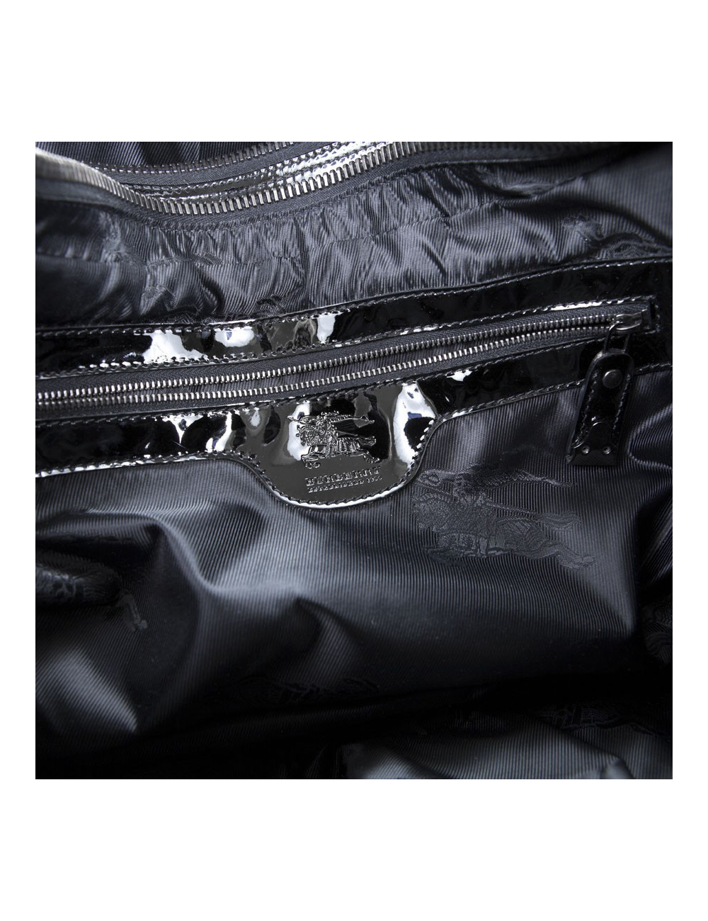 BURBERRY black painted perforated leather bag