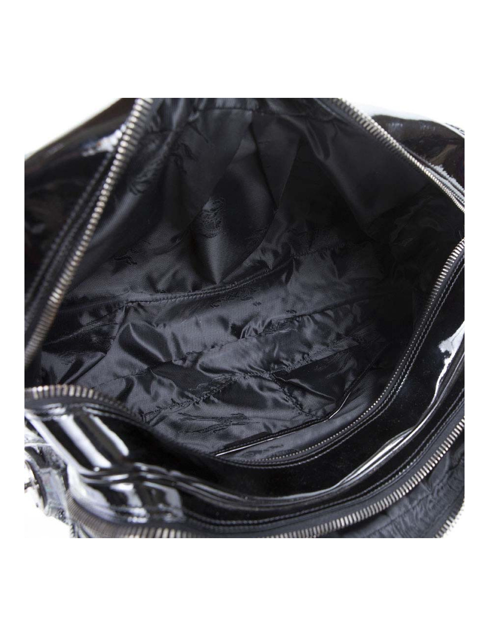 Sac BURBERRY cuir perforé verni noir