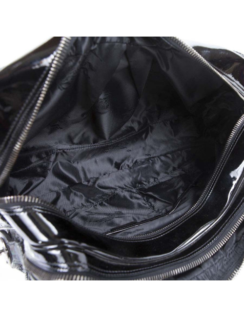 Sac BURBERRY cuir perforé verni noir