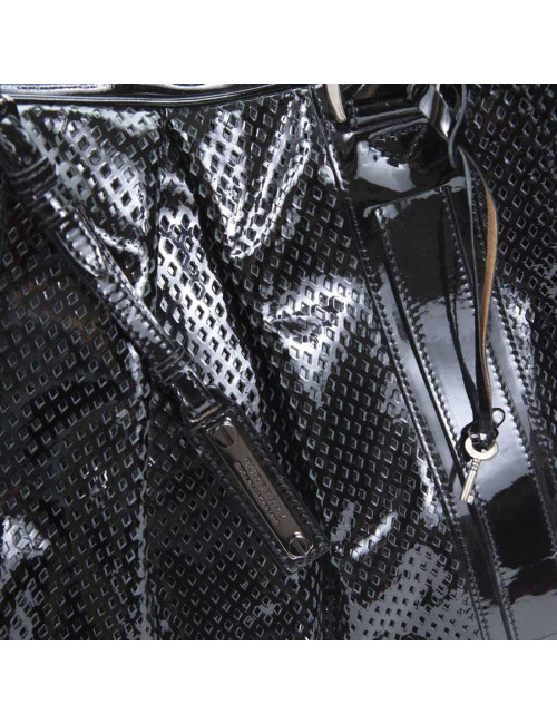 BURBERRY black painted perforated leather bag