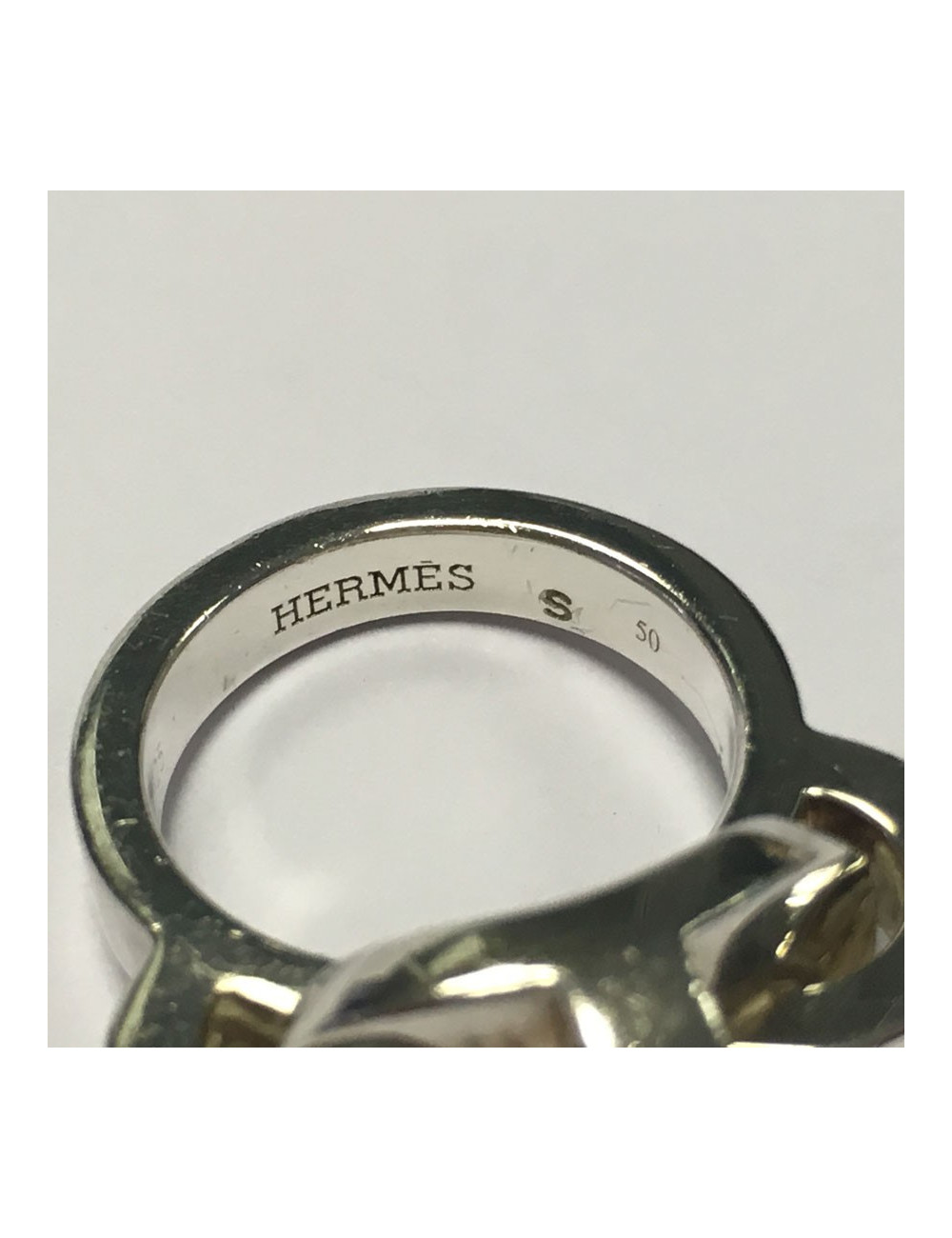 Bague HERMES en argent taille 50