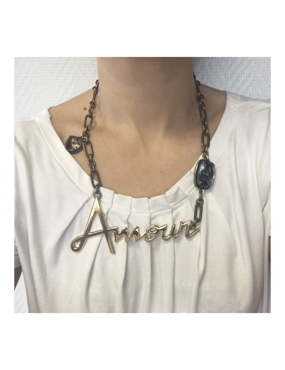 LANVIN "Amour" gilded necklace