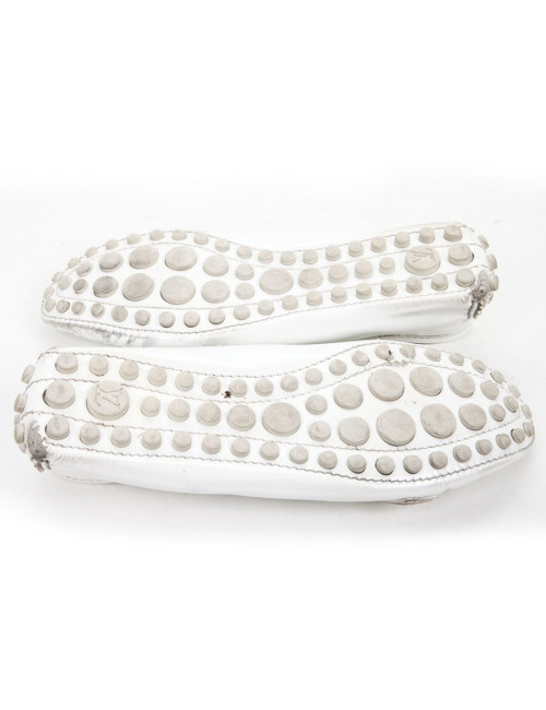 Mocassins LOUIS VUITTON t  cuir verni blanc