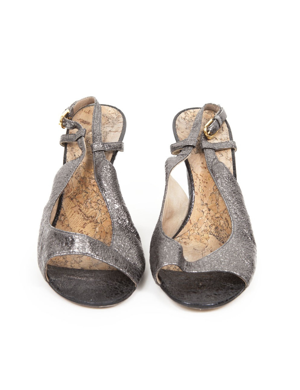 High Sandals CHANEL T39 shiny black aged leather