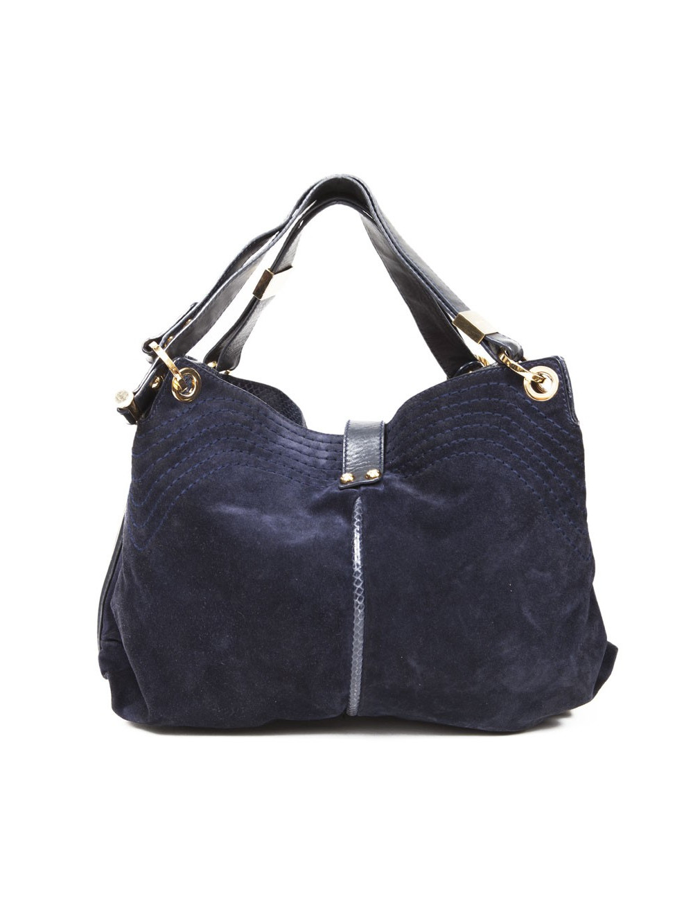 Sac JIMMY CHOO daim bleu nuit