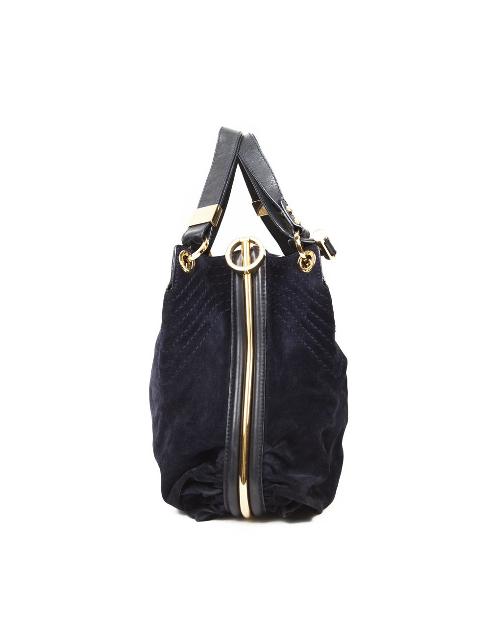 Sac JIMMY CHOO daim bleu nuit