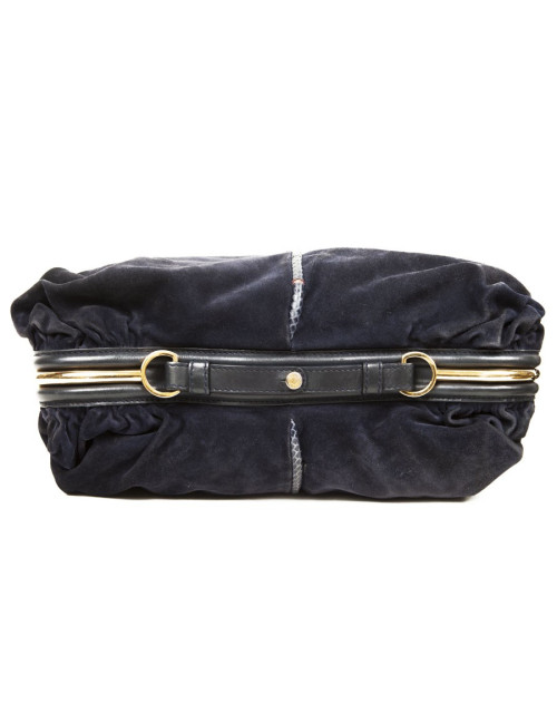 Sac JIMMY CHOO daim bleu nuit