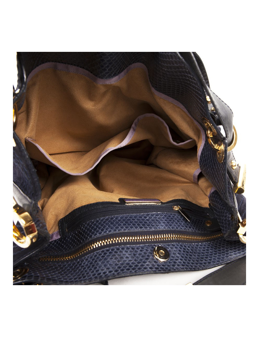 Sac JIMMY CHOO daim bleu nuit