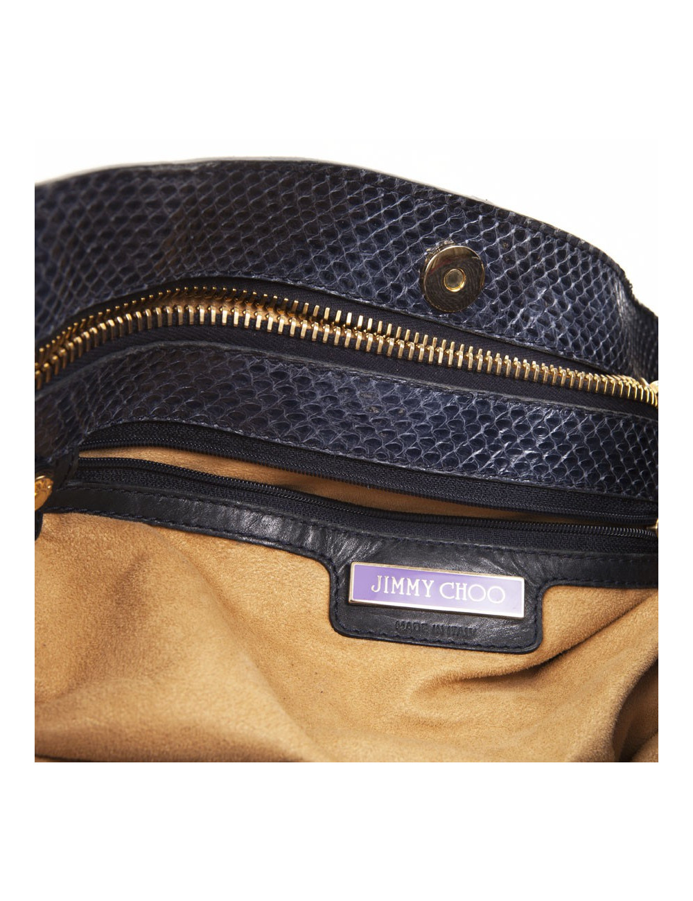 Sac JIMMY CHOO daim bleu nuit