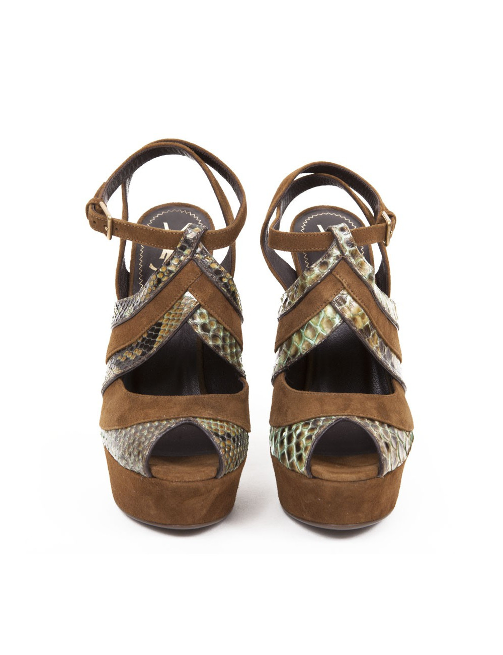 Sandales hautes YSL  T 35 "Tributes" veau velours