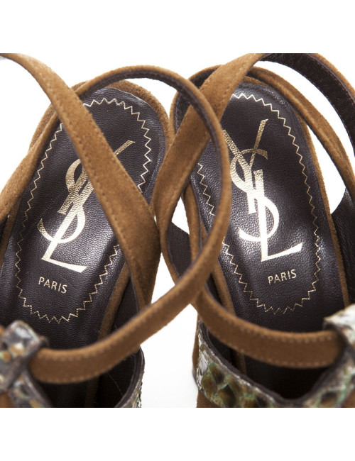 Sandales hautes YSL  T 35 "Tributes" veau velours