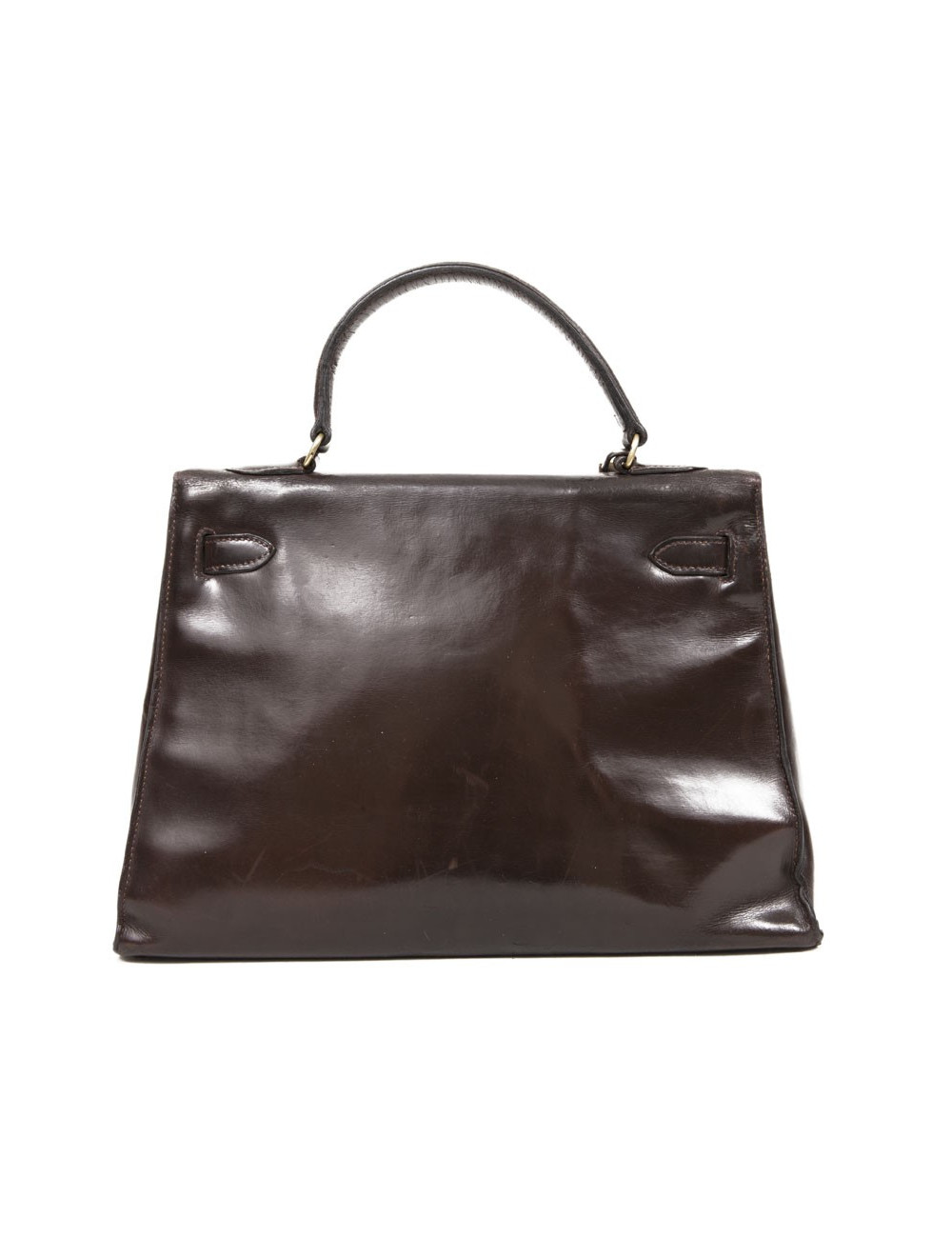 32 box brown leather HERMES Kelly bag