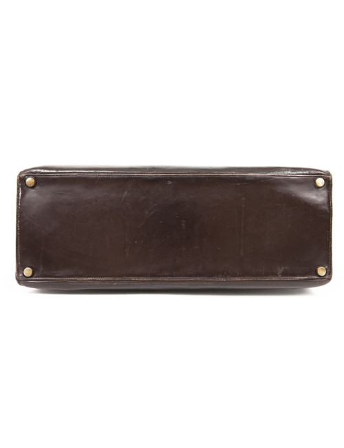 32 box brown leather HERMES Kelly bag