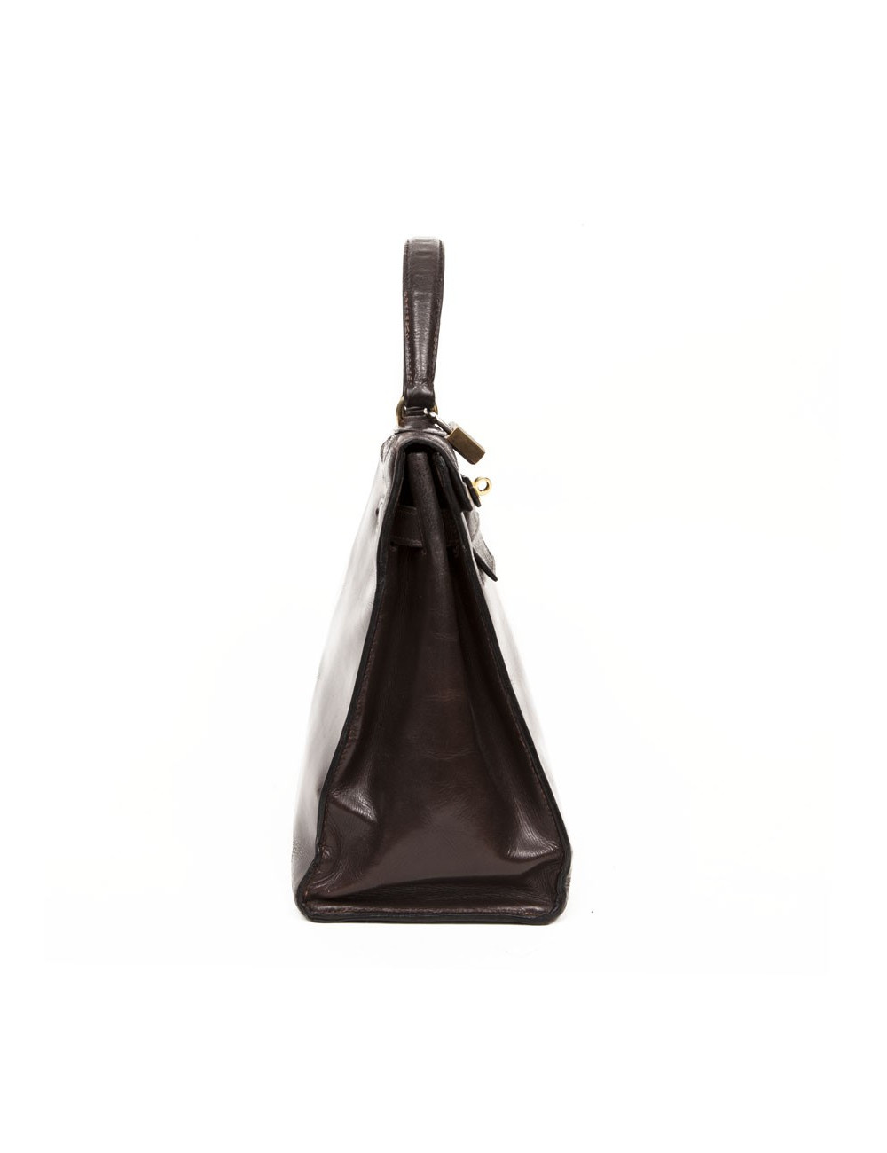 Sac Kelly 32 HERMES cuir box marron 