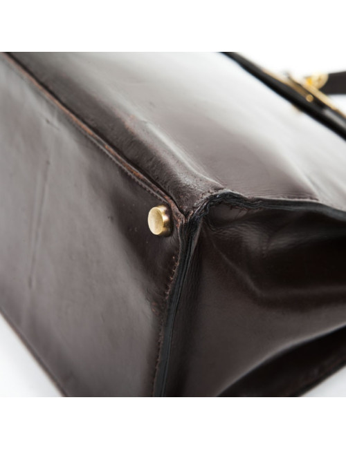 Sac Kelly 32 HERMES cuir box marron 