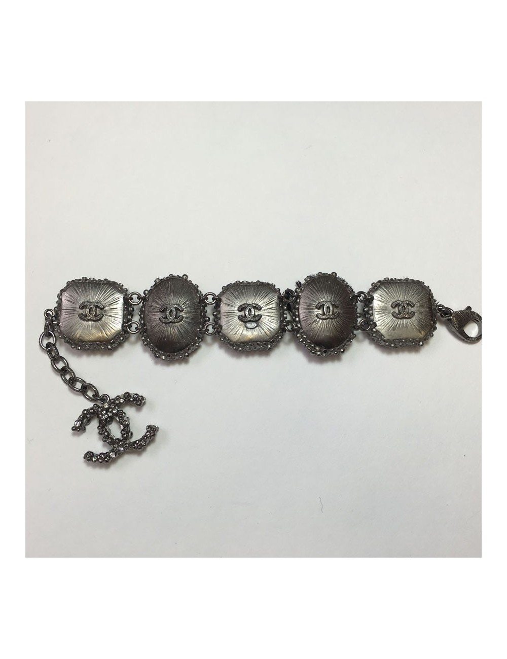 Bracelet CHANEL en plumes et argent