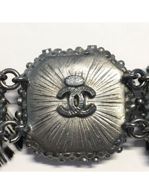 CHANEL feather and silver bracelet