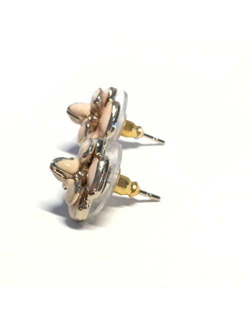 CHANEL Camellia rose ear studs