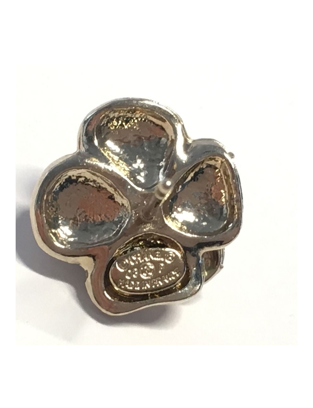 CHANEL Camellia rose ear studs