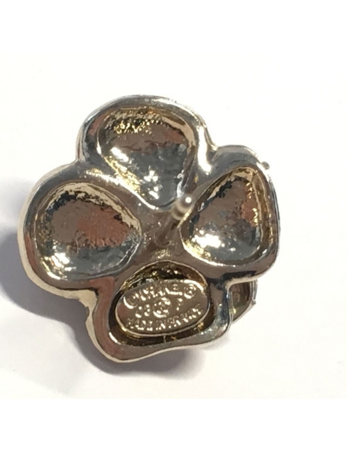 CHANEL Camellia rose ear studs