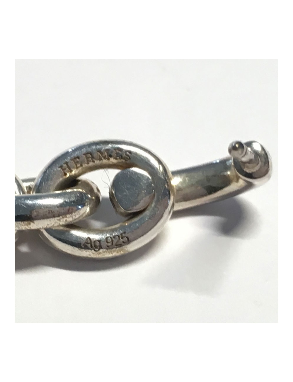 Clous d'oreille HERMES Crescendo pendants en argent massif