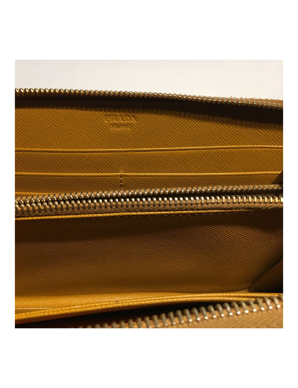 PRADA leather gold portfolio