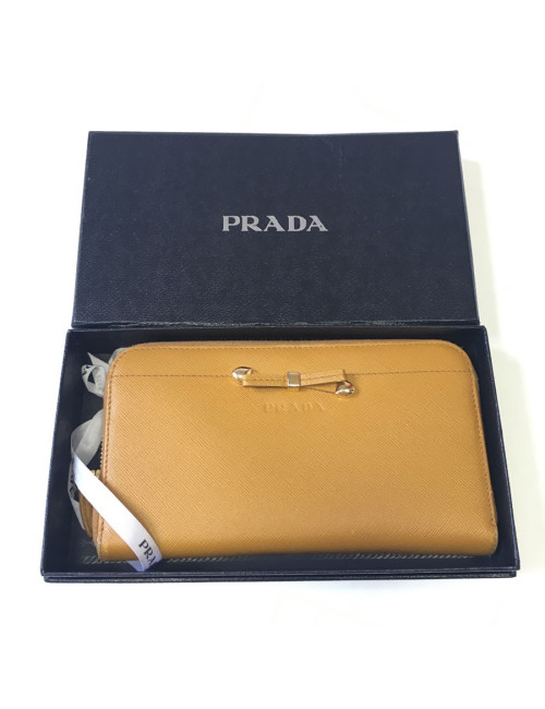 PRADA leather gold portfolio