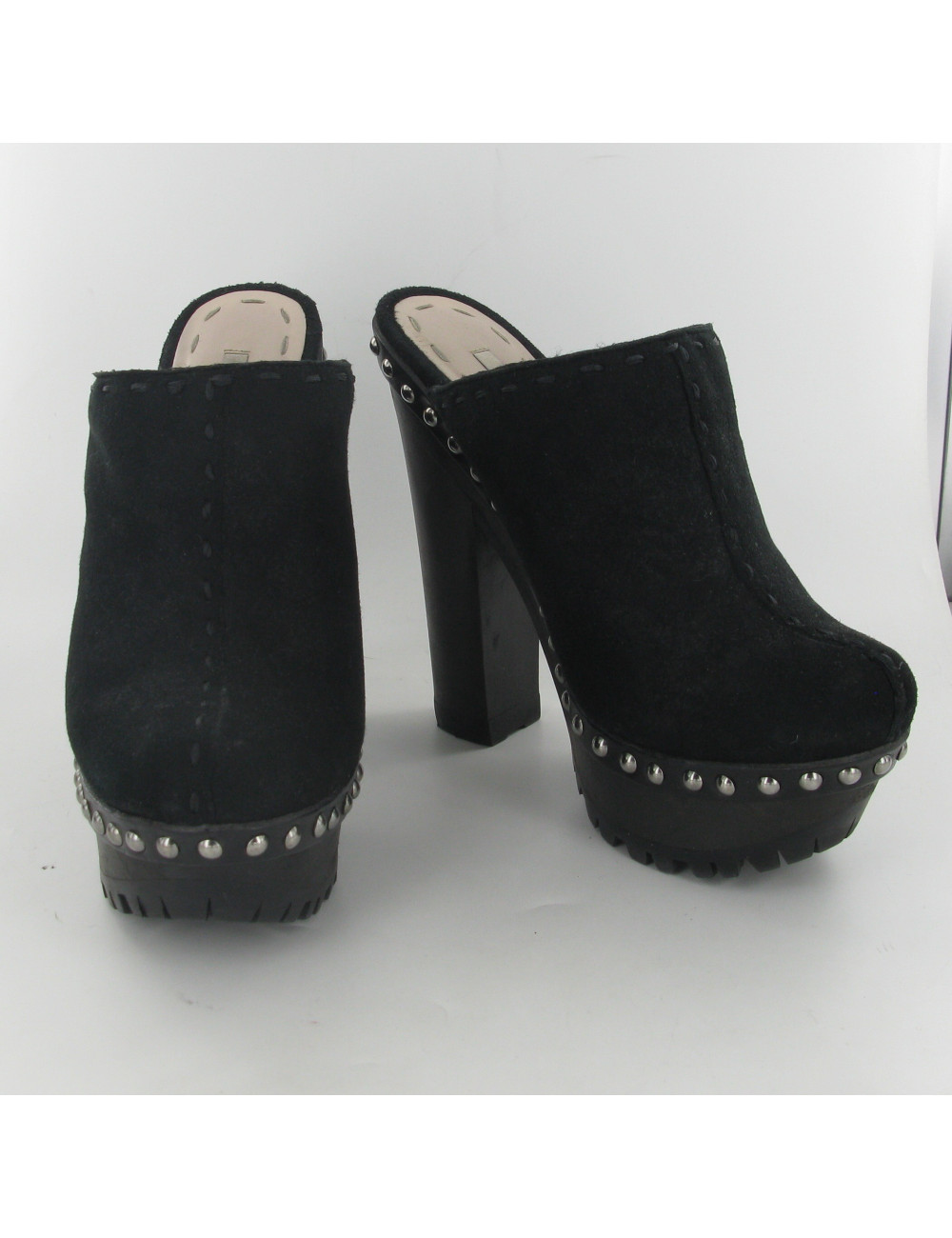 Sabots à talon fourrés MIU MIU