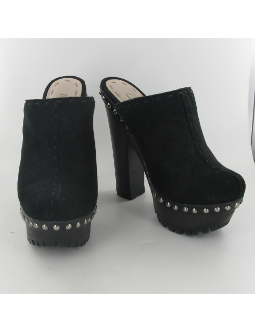 Sabots à talon fourrés MIU MIU