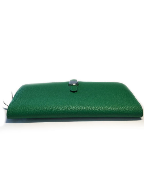 Portefeuille  dogon HERMES vert bamboo