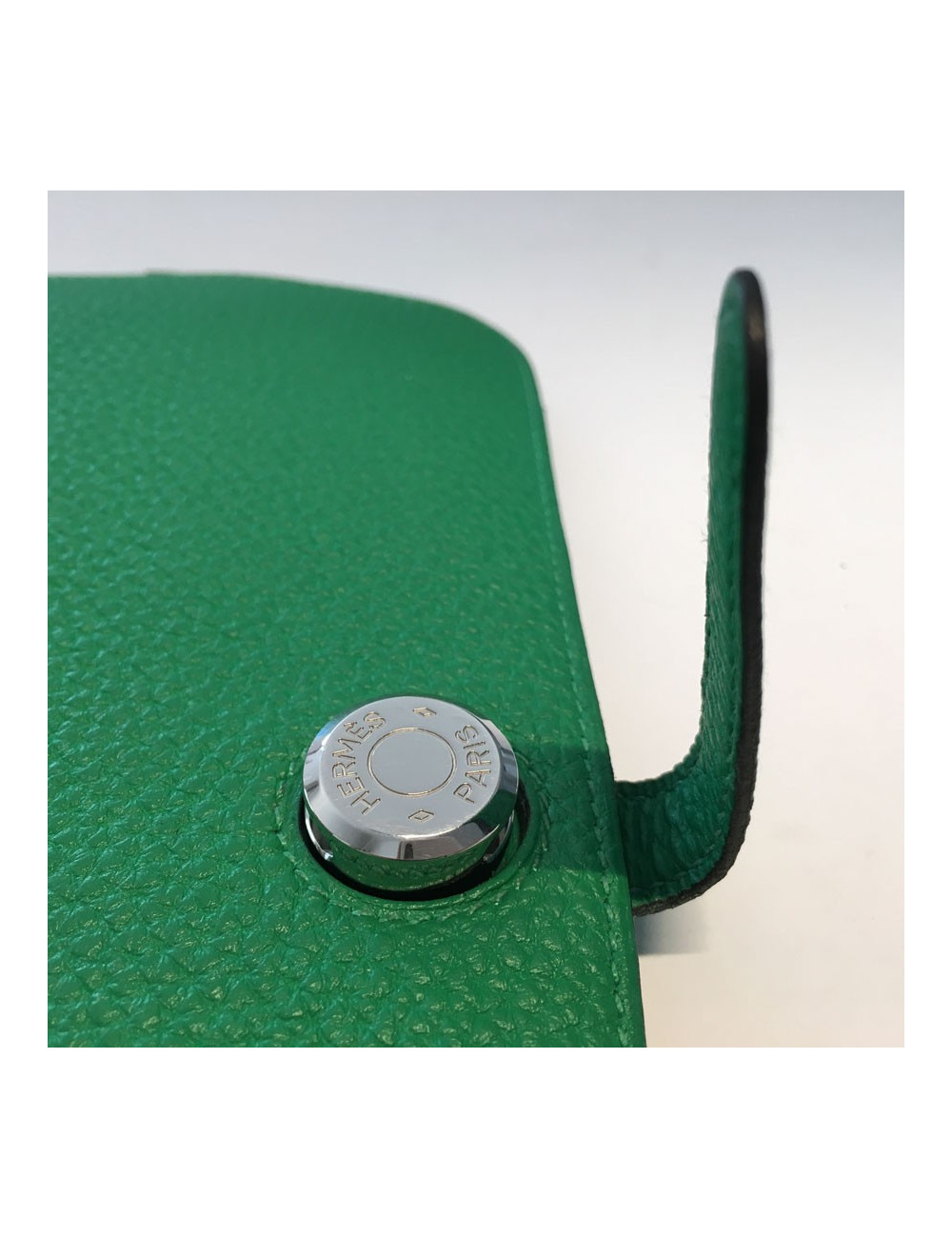 Portefeuille  dogon HERMES vert bamboo