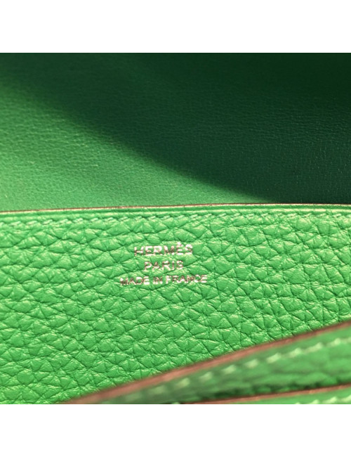 Portefeuille  dogon HERMES vert bamboo