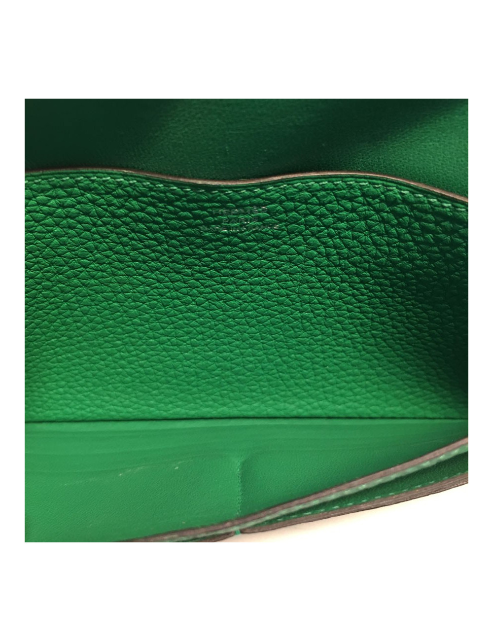 Portefeuille  dogon HERMES vert bamboo