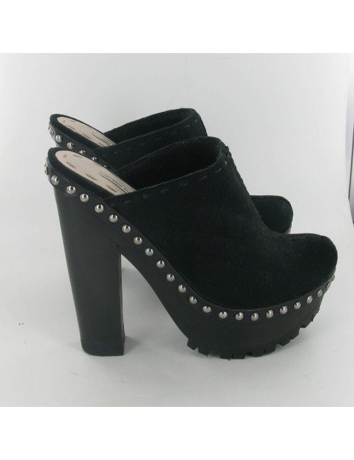 Sabots à talon fourrés MIU MIU