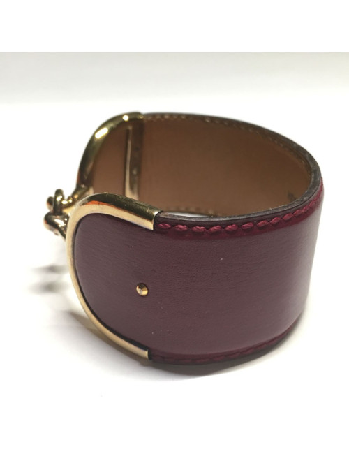 HERMES "JAWS" gold plated bracelet