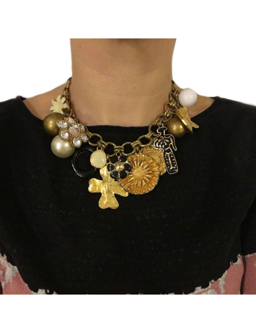 CHRISTIAN LACROIX charms gold neck RAS