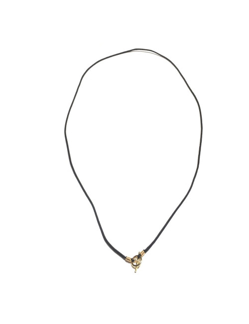 HERMES black link necklace and jewelry gold