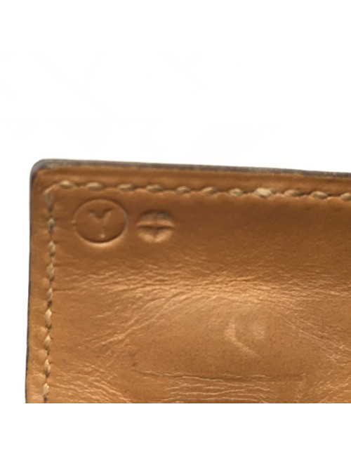 Manchette Médor HERMES en crocodile orange et bijouterie dorée