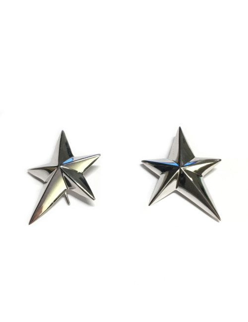 Parure THIERRY MUGLER collier et boucles d'oreilles clous en argent