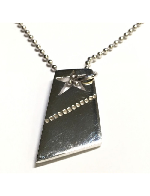 Parure THIERRY MUGLER collier et boucles d'oreilles clous en argent