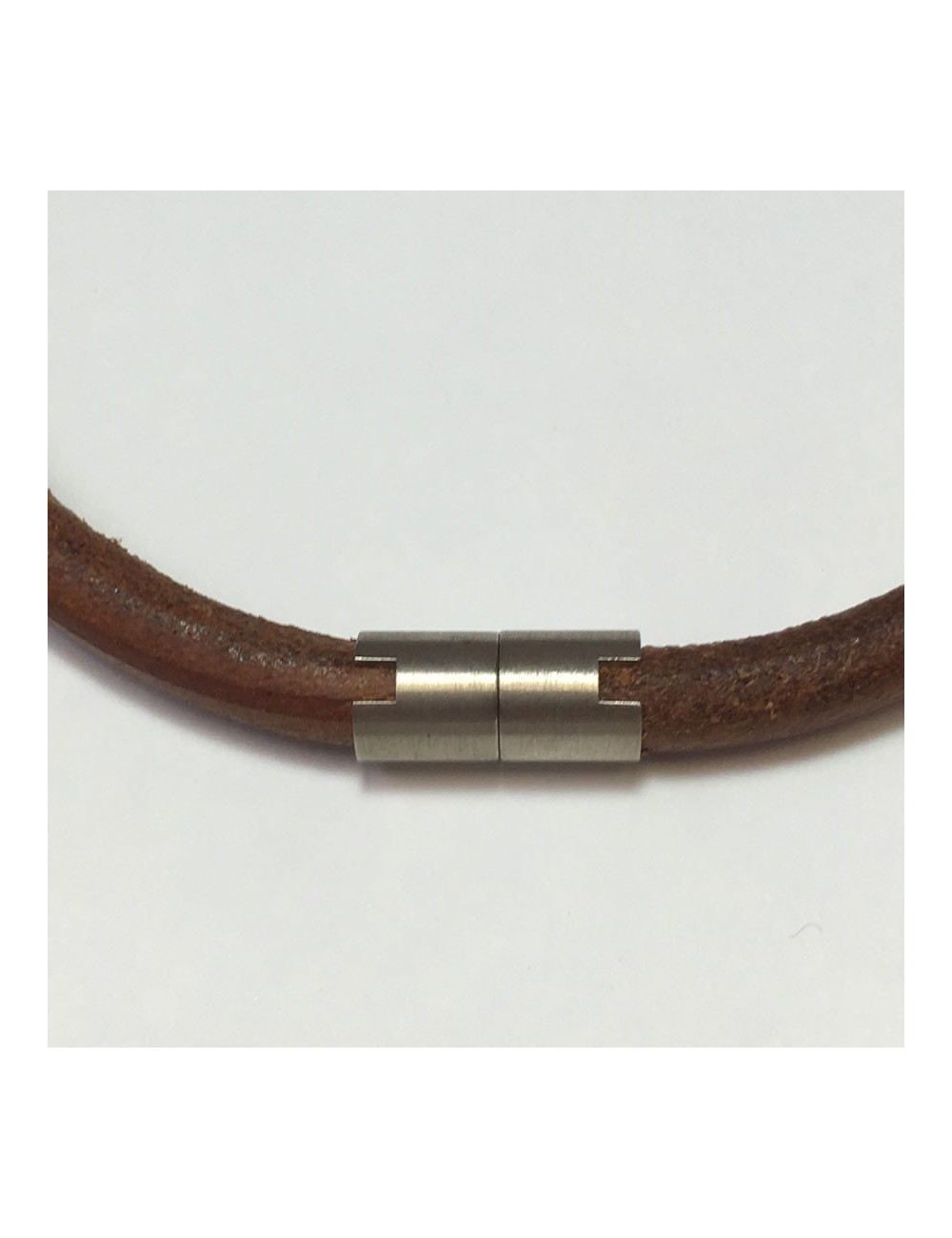 HERMES brown leather choker