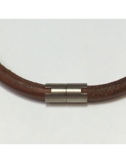 HERMES brown leather choker