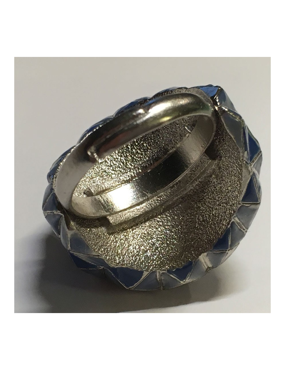 Ring CHANEL couture T56 silver, rhinestones and glitter resin transparent stone