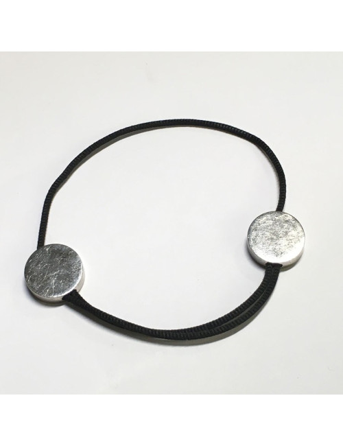 HERMES highlight of saddle and black String Bracelet