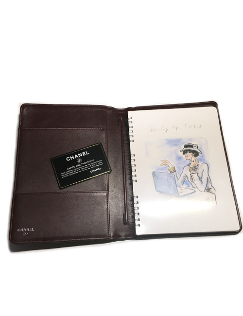 Door agenda CHANEL black quilted leather