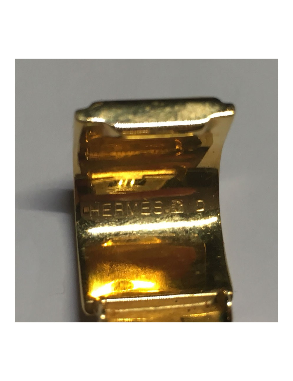 HERMES earrings metal and enamel