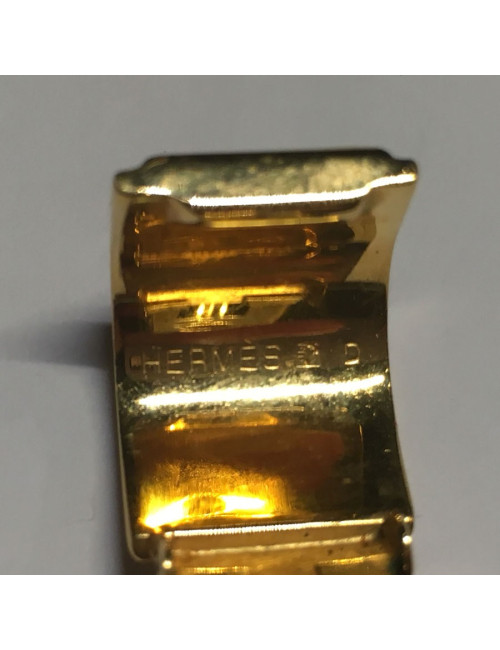 HERMES earrings metal and enamel