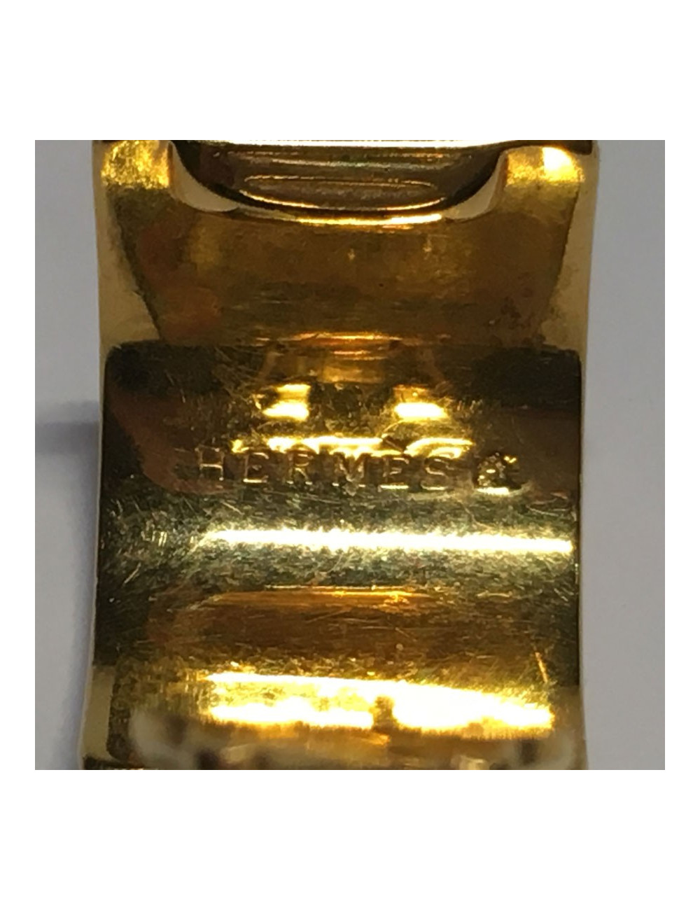 HERMES earrings metal and enamel