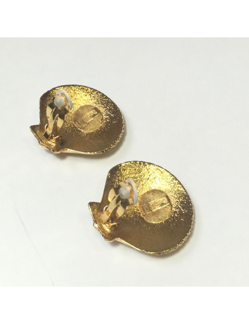 Earrings clips YVES SAINT LAURENT YSL shells
